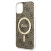 Apple iPhone 11 Guess dėklas 4G Print MagSafe + Belaidis Įkroviklis (GUBPP14LH4EACSP) rudos spalvos
