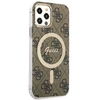 Apple iPhone 12 / 12 PRO Guess dėklas 4G Print MagSafe + Belaidis Įkroviklis (GUBPP13XH4EACSP) rudos spalvos