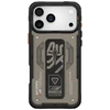 Dėklas Skinarma Aegis skirtas Apple iPhone 17 Pro Max Magnetic Charging + Grip Stand pilkos spalvos