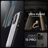 Spigen Crystal Hybrid, matte dėklas telefonui juodos spalvos – Apple iPhone 15 Pro