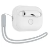Spigen Silikoninis dėklas Silicone Fit baltas + pilkas dirželis - AirPods Pro (2-os kartos)