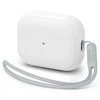 Spigen Silikoninis dėklas Silicone Fit baltas + pilkas dirželis - AirPods Pro (2-os kartos)