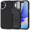 „Tech-Protect Ion Carbon MagSafe“ dėklas, skirtas „iPhone 17“ - juodas ir sidabrinis