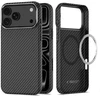 Dėklas Tech-Protect ION CARBON MagSafe iPhone 17 Pro / 18 Pro Juodas/SIDABRINIS