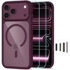 Tech-Protect MagOne CC MagSafe Case + Tempered Glass 2 vnt. for iPhone 18 Pro Max / 17 Pro Max - Clear Burgundy