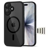 „Tech-Protect Magpeak Magsafe CC“ dėklas, skirtas „iPhone 17“ – skaidrus, juodas