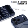 „Tech-Protect Magpeak Magsafe CC“ dėklas, skirtas „iPhone 17 Pro“ – skaidrus tamsiai mėlynas Mėlyna