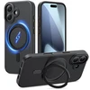 Tech-Protect MagRing MagSafe dėklas skirtas Apple iPhone 17 – matinis juodos spalvos