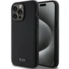 Tumi TUHMP15XRBAK Apple iPhone 15 Pro Max 6.7" juodos spalvos kietas dėklas, odinis balistinio rašto MagSafe dėklas