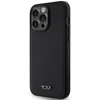 Tumi TUHMP15XRBAK Apple iPhone 15 Pro Max 6.7" juodos spalvos kietas dėklas, odinis balistinio rašto MagSafe dėklas
