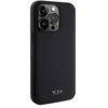 Tumi TUHMP15XRBAK Apple iPhone 15 Pro Max 6.7" juodos spalvos kietas dėklas, odinis balistinio rašto MagSafe dėklas
