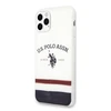 Dėklas „Us Polo Assn“ „US Polo“ USHCN65PCSTRB „iPhone 11 Pro Maxbaltos spalvos trispalvių raštų kolekcija“