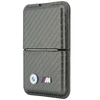 Dėklas Portfel BMW M Carbon Metal Logos MagSafe antracito