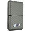 Dėklas Portfel BMW M Carbon Metal Logos MagSafe antracito