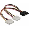 Delock Cable Power SATA 15pin > 2x 4pin Molex lizdas 20cm