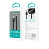 Devia kabelis Gracious EC649 USB - USB-C 1,0 m 2A juodos spalvos