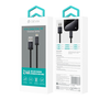 Devia kabelis Gracious EC650 USB - USB-C 1,0 m 2,4A juodos spalvos
