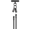 Devia kabelis lanyard 2in1 PD USB-C - Lightning 1,2 m 27W juodos spalvos