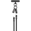 Devia kabelis lanyard 2in1 PD USB-C - USB-C 1,2 m 60W juodos spalvos
