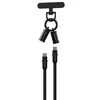 Devia kabelis lanyard 2in1 PD USB-C - USB-C 1,2 m 60W juodos spalvos