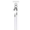 Devia kabelis lanyard 2in1 PD USB-C - USB-C 1,2 m 60W violetinės spalvos