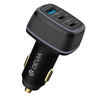 Devia automobilinis įkroviklis Extreme 115W 2x USB-C 1x USB juodos spalvos