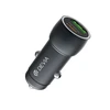 Canyon Devia automobilinis įkroviklis Extreme PD QC 3.0 30W + 18W 1x USB 1x USB-C pilkos spalvos