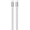 Telforceone Devia Ultra3 USB-C PD 240W metalinis austas plokščias greito įkrovimo kabelis 1,5 m baltas