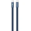 Telforceone Devia Ultra3 USB-C PD 240W metalinis austas plokščias greito įkrovimo kabelis 1,5 m mėlynas