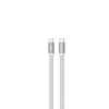 Eaton Telforceone Devia Ultra3 usb-c PD 240W Metal Woven Flat Fast Charging Cable 1,5 m baltas