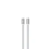 Eaton Telforceone Devia Ultra3 USB-C PD 240W metalinis austas plokščias greito įkrovimo kabelis 1,5 m baltas