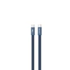 Eaton Telforceone Devia Ultra3 usb-c PD 240W Metal Woven Flat Fast Charging Cable 1,5 m mėlynas