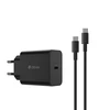 Devia laidinis įkroviklis Rocket PD 45W 1x USB-C juodos spalvos+ kabelis USB-C - USB-C