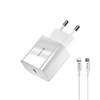 Devia laidinis įkroviklis Smart PD 20W 1x USB-C baltos spalvos + Lightning - USB-C kabelis V2