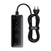Skaitmeninis įkroviklis Baseus GaN, 3x USB-C + USB + DC, 240 W + kabelis 1 m (juodas)