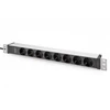 DIGITUS 19" ant stovo montuojama maitinimo juosta: 16A, 4000W, 250VAC 50/60Hz 8x Schuko lizdas, 2 m laidas, IEC C20 kištukas, DN-95428