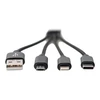 DIGITUS 3-in-1 kabelis USB-A + Lightning + Micro USB + USB-C