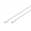 Digitus DIGIT USB silikoninis įkrovimo laidas, USB-C - Lightning 0,5m, USB 2.0, 60W, baltas
