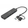 DIGITUS USB 3.0 šakotuvas, 4 prievadų, su USB-C adapteriu, DA-70235