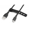 „Digitus Silicone“ USB-A - USB-C jungiamasis kabelis, USB 2.0 60W, 0,5m Juodas