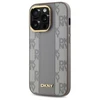 DKNY DKHMP14LPCPVSLE Apple iPhone 14 Pro 6.1" dėklas telefonui pilkos spalvos Leather Checkered Mono Pattern MagSafe