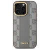 DKNY DKHMP14LPCPVSLE Apple iPhone 14 Pro 6.1" dėklas telefonui pilkos spalvos Leather Checkered Mono Pattern MagSafe