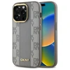 DKNY DKHMP14LPCPVSLE Apple iPhone 14 Pro 6.1" dėklas telefonui pilkos spalvos Leather Checkered Mono Pattern MagSafe