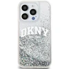 DKNY Liquid Glitter Arch Logo dėklas telefonui Apple iPhone 14 Pro skaidrus