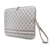 DKNY PU Leather Checkered Pattern and Stripe dėklas nešiojamam kompiuteriui 13/14" rusvai gelsvas