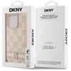 DKNY PU Leather Checkered Pattern and Stripe dėklas telefonui Apple iPhone 13 Pro Max rožinės spalvos