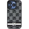 Apple iPhone 14 Pro DKNY odinis dėklas Checkered Mono Pattern & Printed Stripes (DKHCP14LPCPTSSK) juodos spalvos