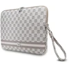 DKNY PU Leather Checkered Pattern and Stripe dėklas nešiojamam kompiuteriui 13/14" rusvai gelsvas