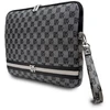 DKNY PU Leather Checkered Pattern and Stripe dėklas nešiojamam kompiuteriui 13/14" juodos spalvos