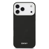 DKNY PU Leather Metal Logo Wrist Chain MagSafe dėklas skirtas Apple iPhone 17 Pro Max juodos spalvos